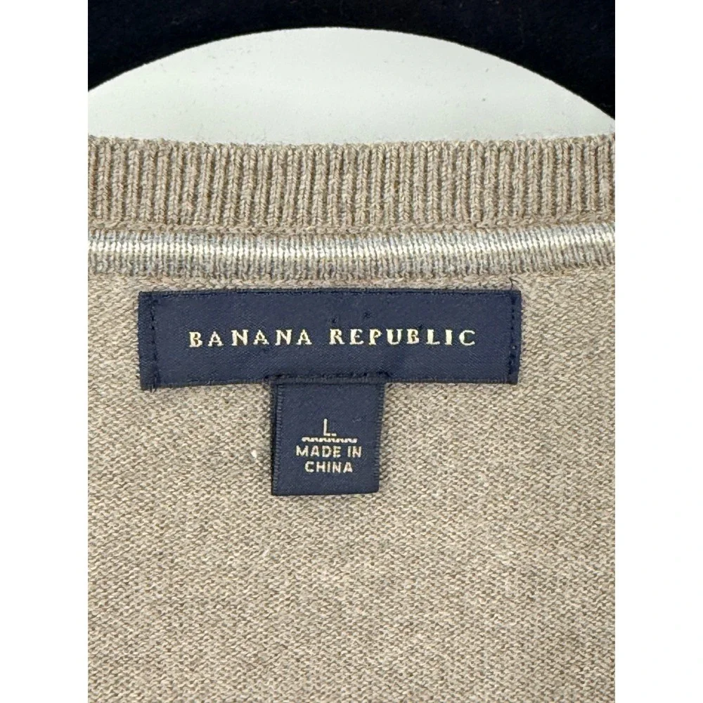 Banana Republic Argyle Sweater Mens sz L Silk cashmere Preppy quiet luxury‎